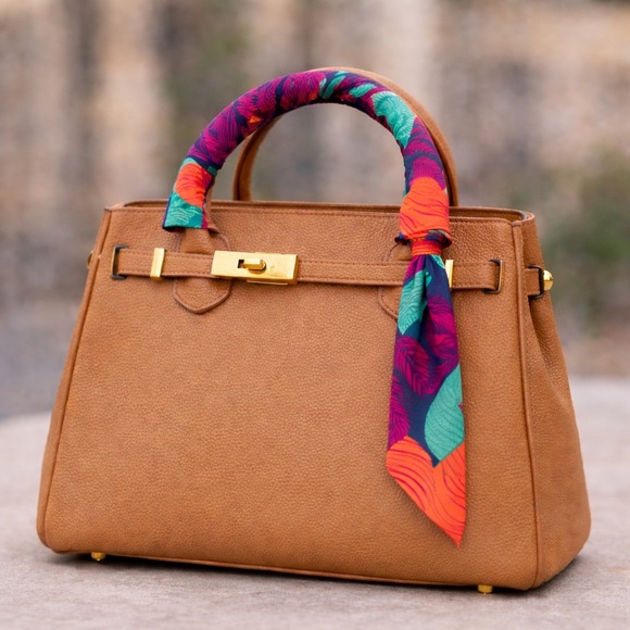 Twilly Skinny Scarf Floral Tropical Print Hair Bag Neck Tie Wrap - Picture 5 of 6